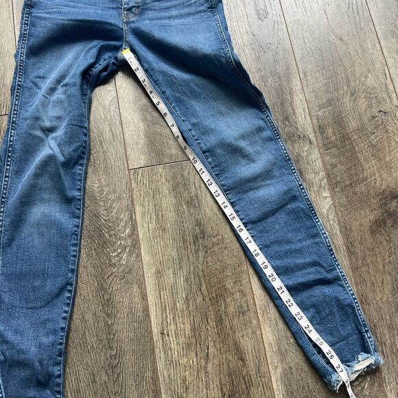 Madewell 10” High-Rise Skinny Jeans Buttonfly Size 26 Raw Hem - Picture 8 of 13